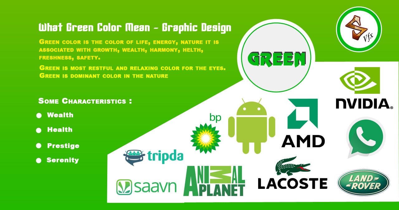 What Green colors mean logo design | Animation studios in pune SVFX